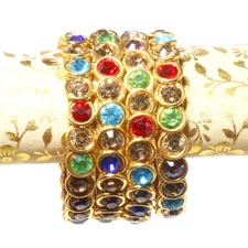 Indian Glass Multicolor 4 Bangles Set Bracelet Indian Jewelry For Women's Kada