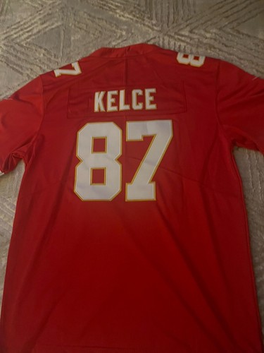 Kansas City Chiefs Travis Kelce #87 Red Stitched Football Jersey Mens NWT