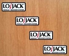 4 LOJACK 2"x.75" Vinyl Decal Stickers Car Motorcycle Recovery Security & US Flag