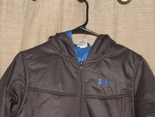 UNDER ARMOUR Womens Size Small Gray Hooded Jacket Full Zip Lined Filled Warm