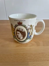 Commemorative Vintage Mug Queen Elizabeth II Coronation Sampson Bridgwood & Son