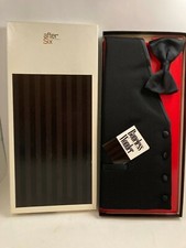 VINTAGE AFTER SIX BLACK VEST  BOW TIE  NEW