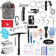 125Pcs Emergency Survival Gears Tool First Aid Bag Fishing kit Camping Hiking