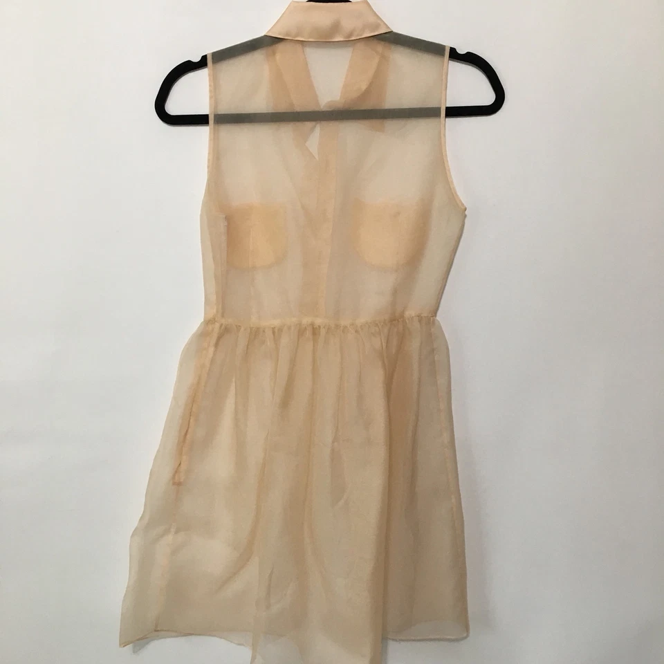 Vestido It’s Okay My Dear Peach Organza Seda Gato Amante Bigote Talla 0 Foto 3 de 4