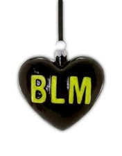 BLM BLACK LIVES MATTER Heart w/ Yellow Letters Christmas Ornament by Cody Foster