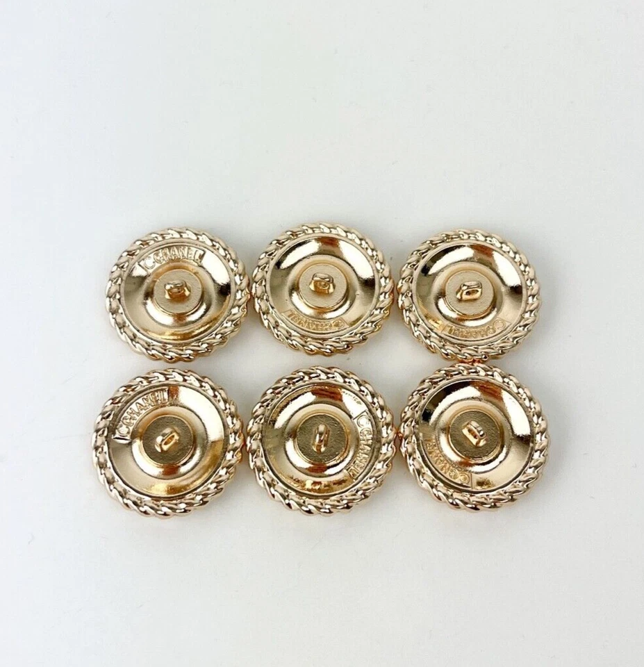 Chanel Vintage Designer Blue & Gold Button STAMPED | 6 PC Bundle - Image 2 of 2