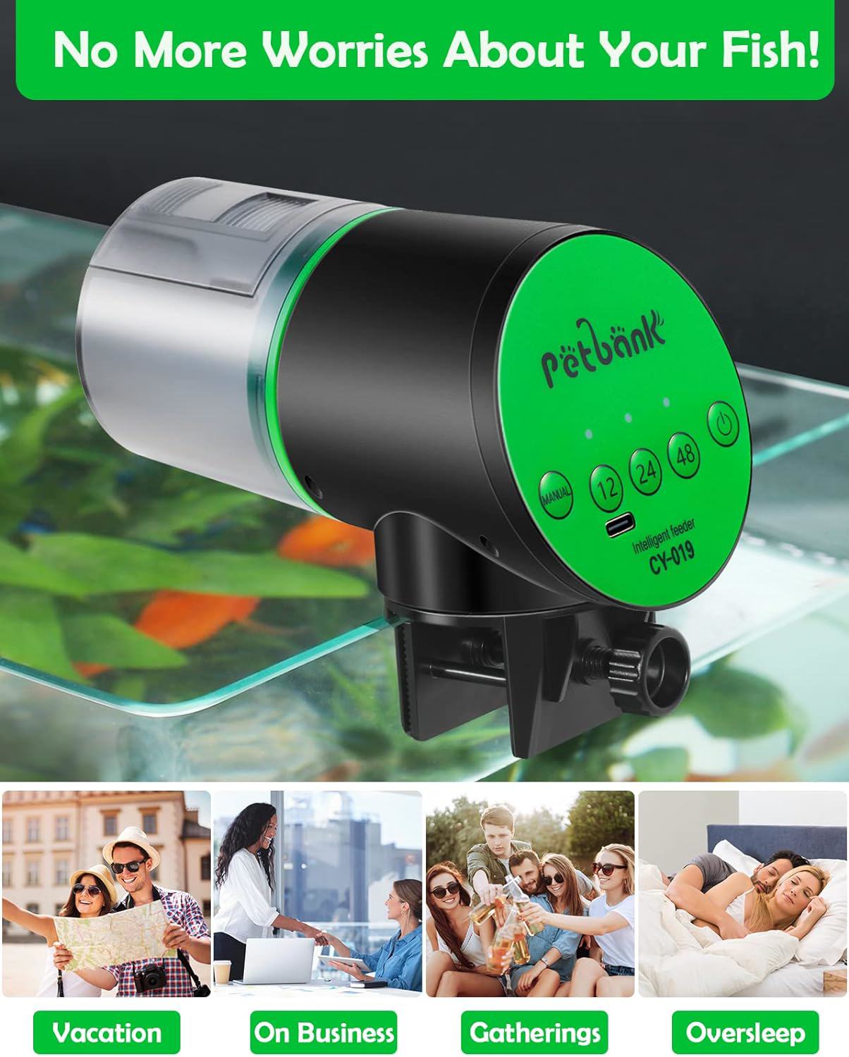 Petbank Automatic Fish Feeder for Aquarium Auto Fish Food Dispenser