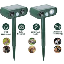 Solar Powered Animal Repeller for Squirrels Raccoon Rabbit Fox, Garden Yard Farm