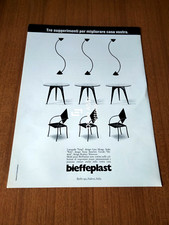 1988 BIEFFEPLAST LUCE SEDA TAVOLO DESIGN GARY MORGA R. KINSMAN A. ANSELMI AD