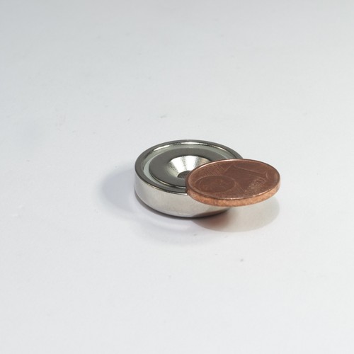 50x imán de neodimio con orificio reducción imán de olla 20 mm 10 KG pinza plana - Imagen 5 de 6