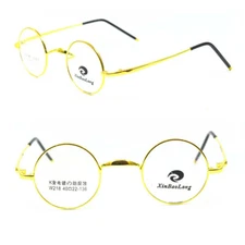 Vintage Round Small 40mm Eyeglass Frames Metal Full unisex Glasses Rx able