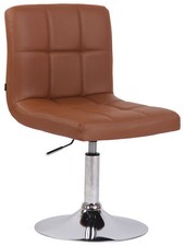 Chaise Lounge Design Palma V2 Similicuir Coutures décoratives Pied Métal chromé
