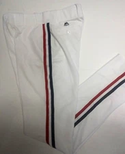 CLEVELAND INDIANS YOUTH CHARLIE SHEEN WHITE MAJESTIC PRO BASEBALL PANTS 