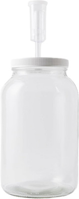 1 Gallon Mason Jar Wide Mouth & Twin Bubble Airlock for Fermentation, Pickling, 