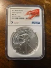 2020 American Silver Eagle, NGC MS70, U.S. States Series, Louisiana Label #B132