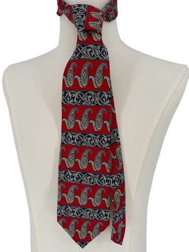 Vintage Givenchy Monsieur wide Silk Tie Paisley Men's Luxury Necktie 58" - Picture 7 of 7