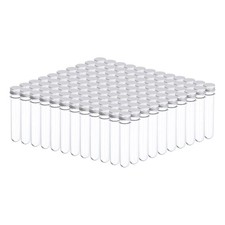 120Pcs 45ml Plastic Test Tube with Screw Caps 140x25mm Tubes Aluminum Lid for...