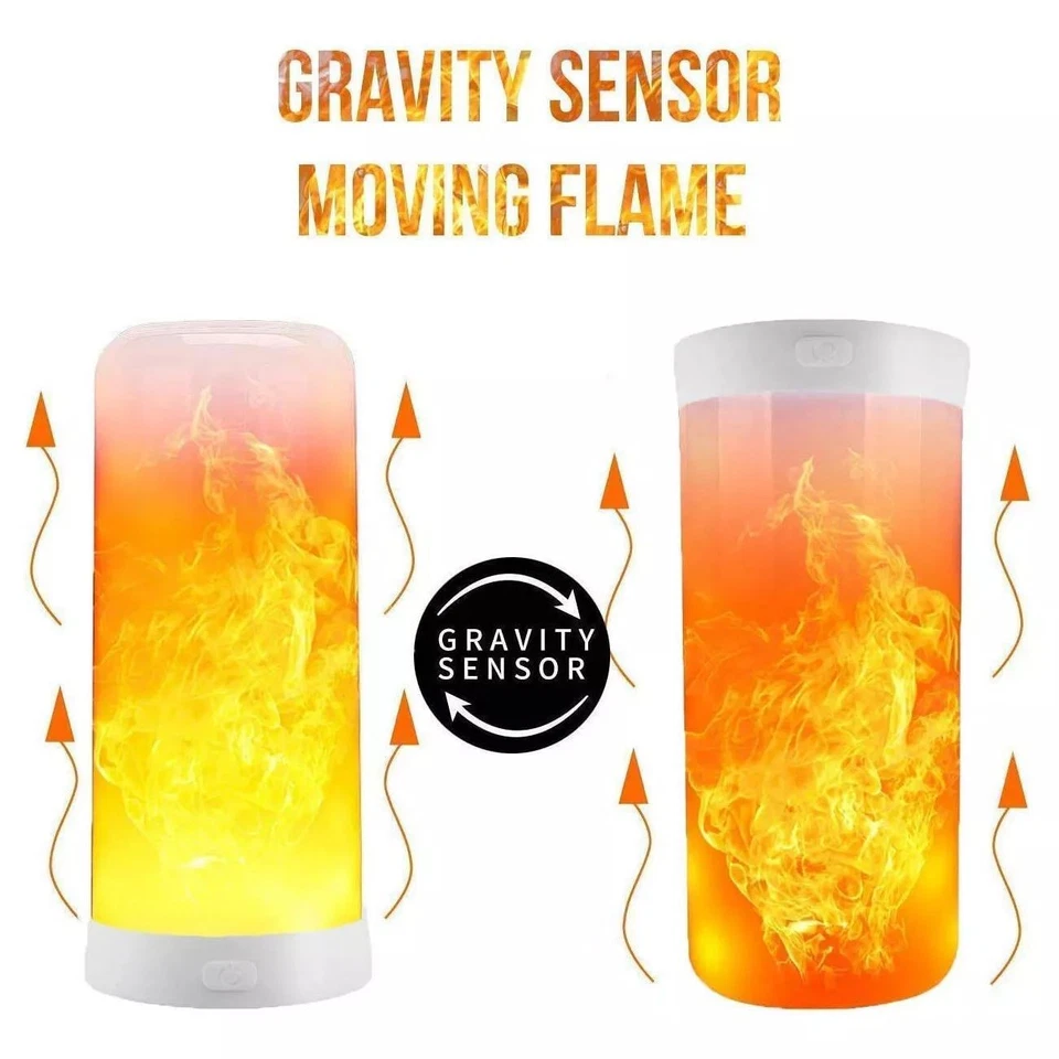 1/2stk LED Flamme Lampe Nachtlicht Mit Fernbedienung Flammen Effekt Flacker USB - Bild 4 von 4