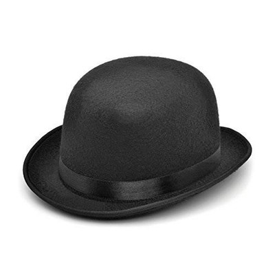 Schwarzer Bowler Hut Kostüm Accessoire - Filz
