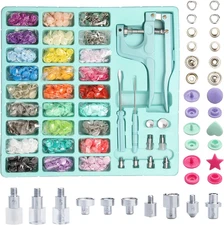 Plastic and Metal Snap Buttons with Snaps Pliers Set,300 Sets Plastic and Metal