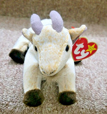 1998 TY Beanie Baby - GOATEE the Goat (6 inch) - MWMTs Stuffed Animal Toy Errors