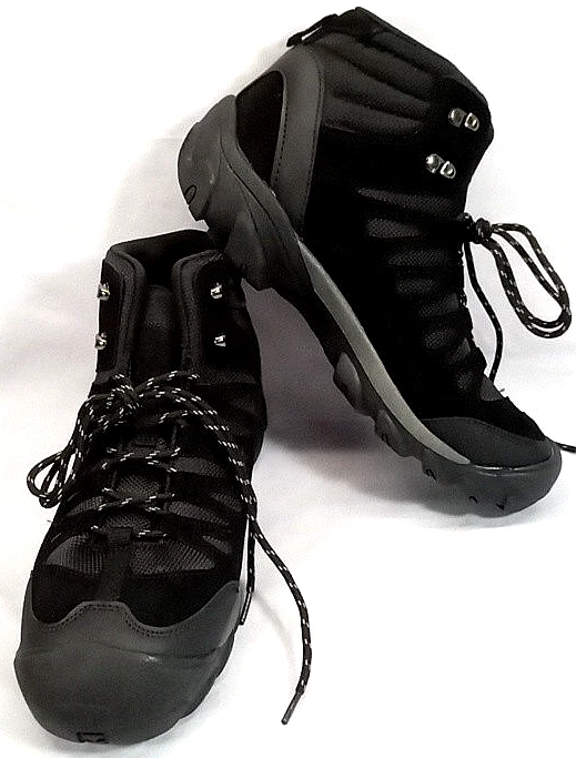 Ozark Trail Mens 11 Black High Top Hiking Boots Bump To Leather Upper New