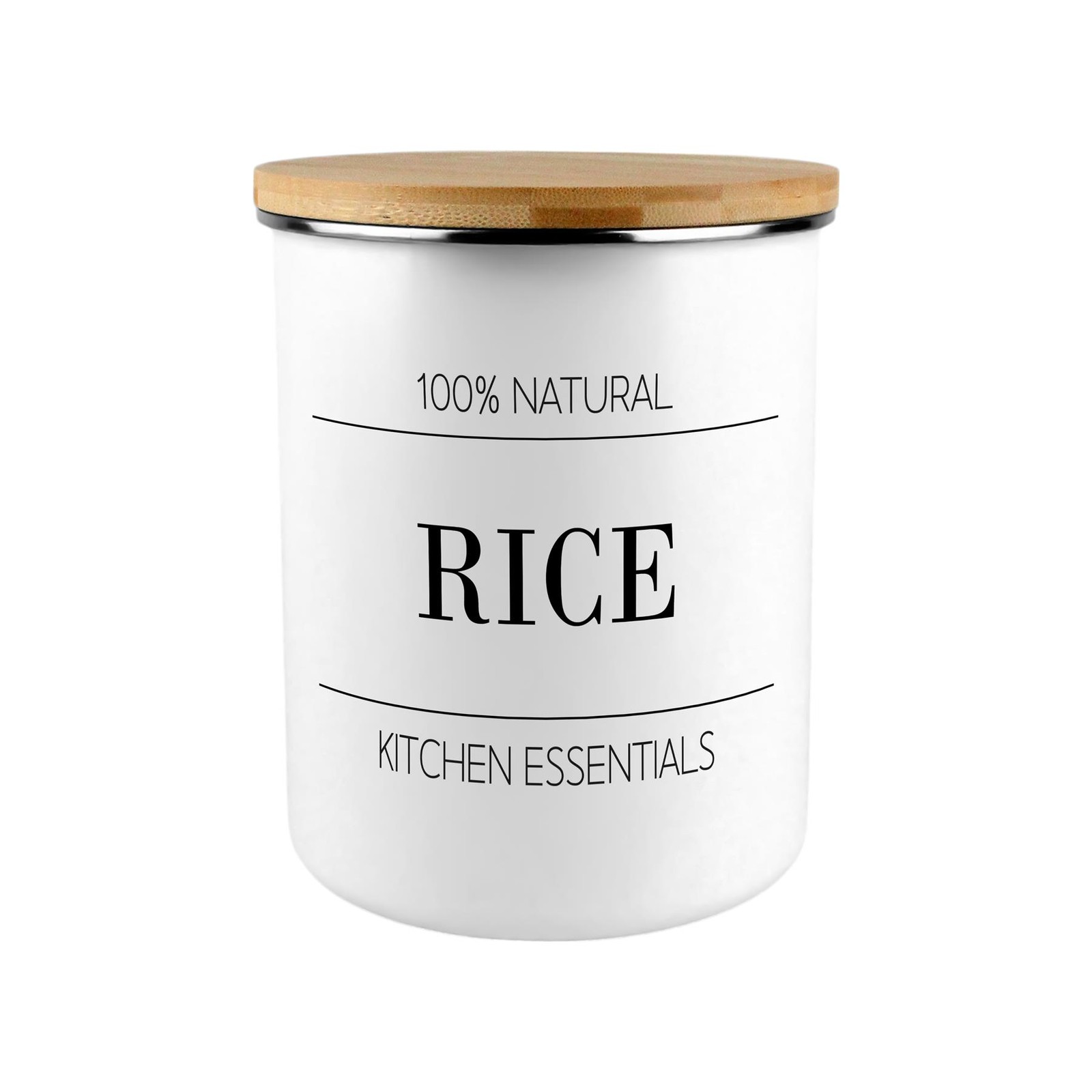 Minimalist Rice Canister - Kitchen Large Enamel Food Storage Jar Gift