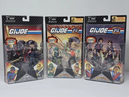 Lot Of 3 Hasbro G. I. Joe Arah 25th Anniversary Comic Pack 2 Figure Pack MIB