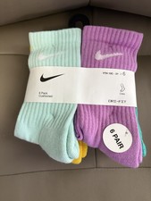 BNWT NIKE GIRLS YOUTH 6 PACK CREW SOCKS MULTICOLOR US SHOE SIZE 10C to 3Y