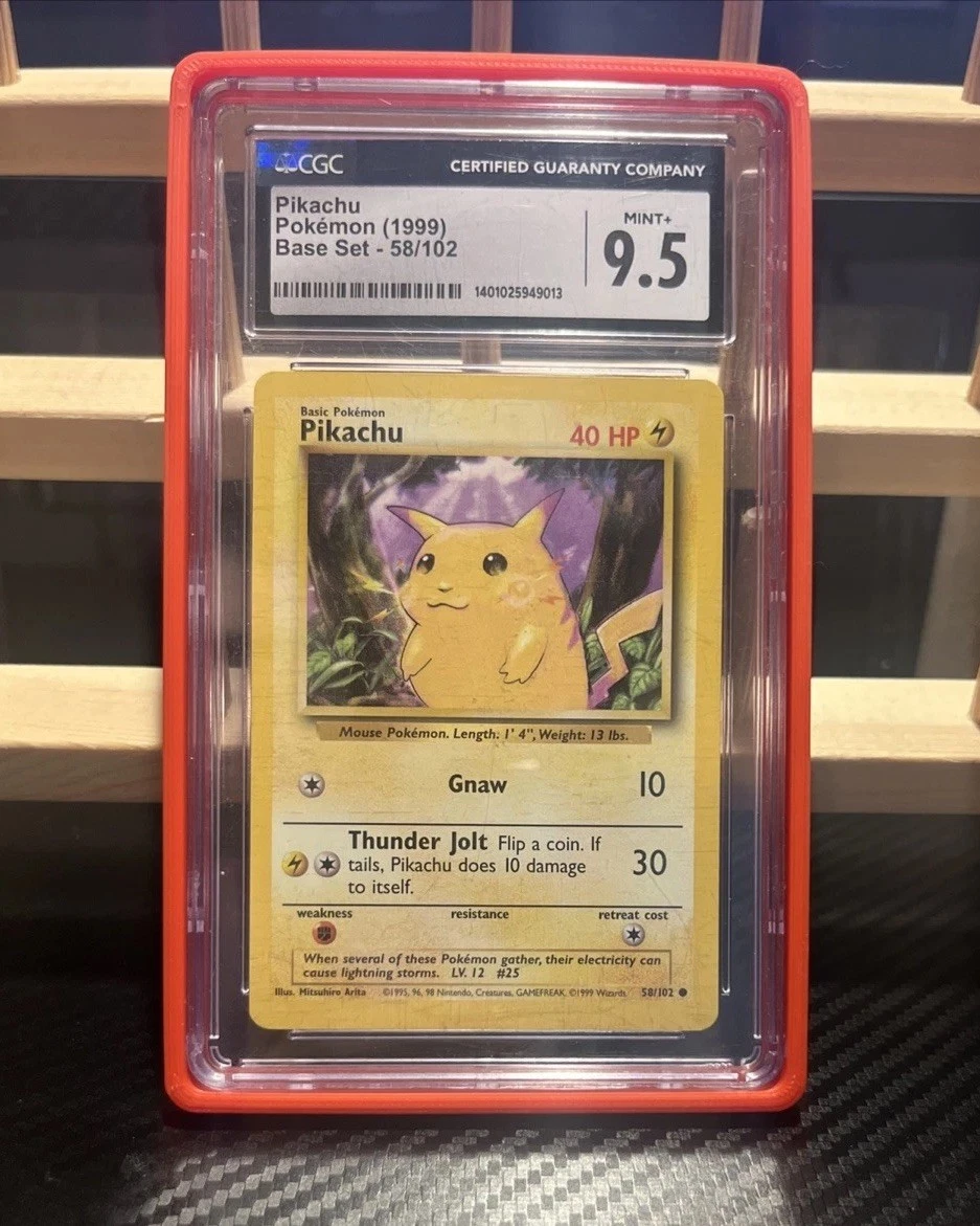 Pokémon TCG Base Set Pikachu Grade 9.5 Individual Collectible Card