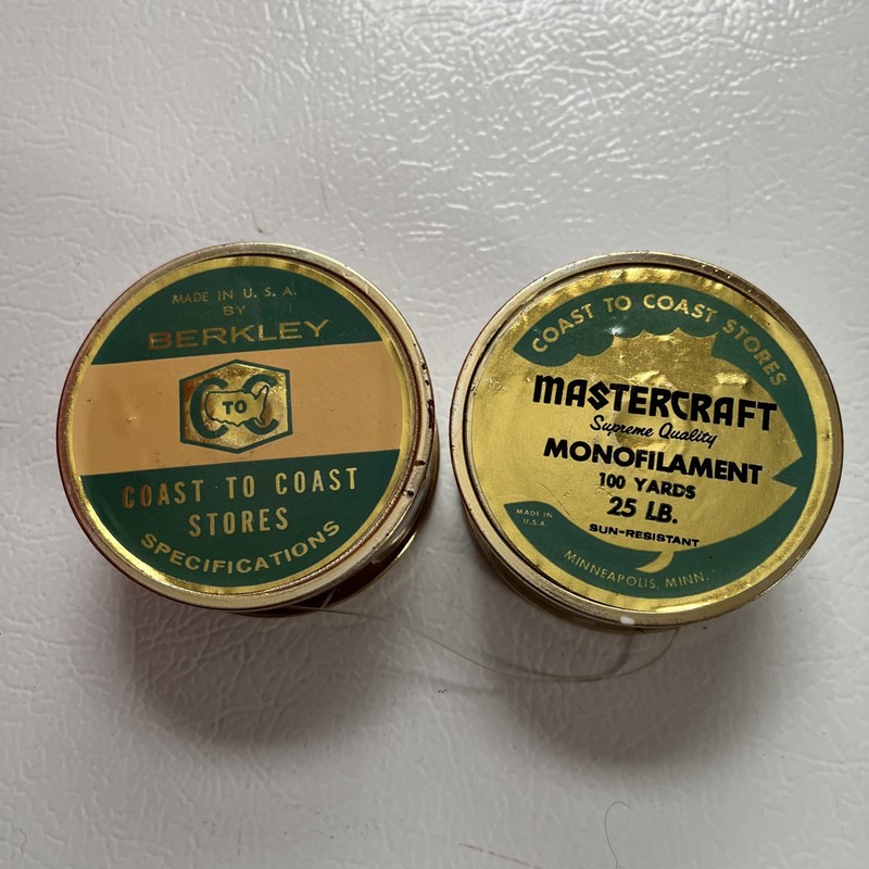 2 Vintage Berkley Coast To Coast Mastercraft Monofilament 100yrd 25lb Fish Line