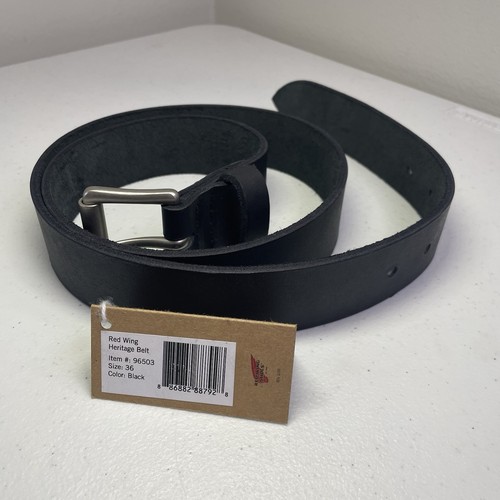 Red Wing Heritage Belt Men’s Size 36 Black Leather Made In USA Brass 96503 NWT