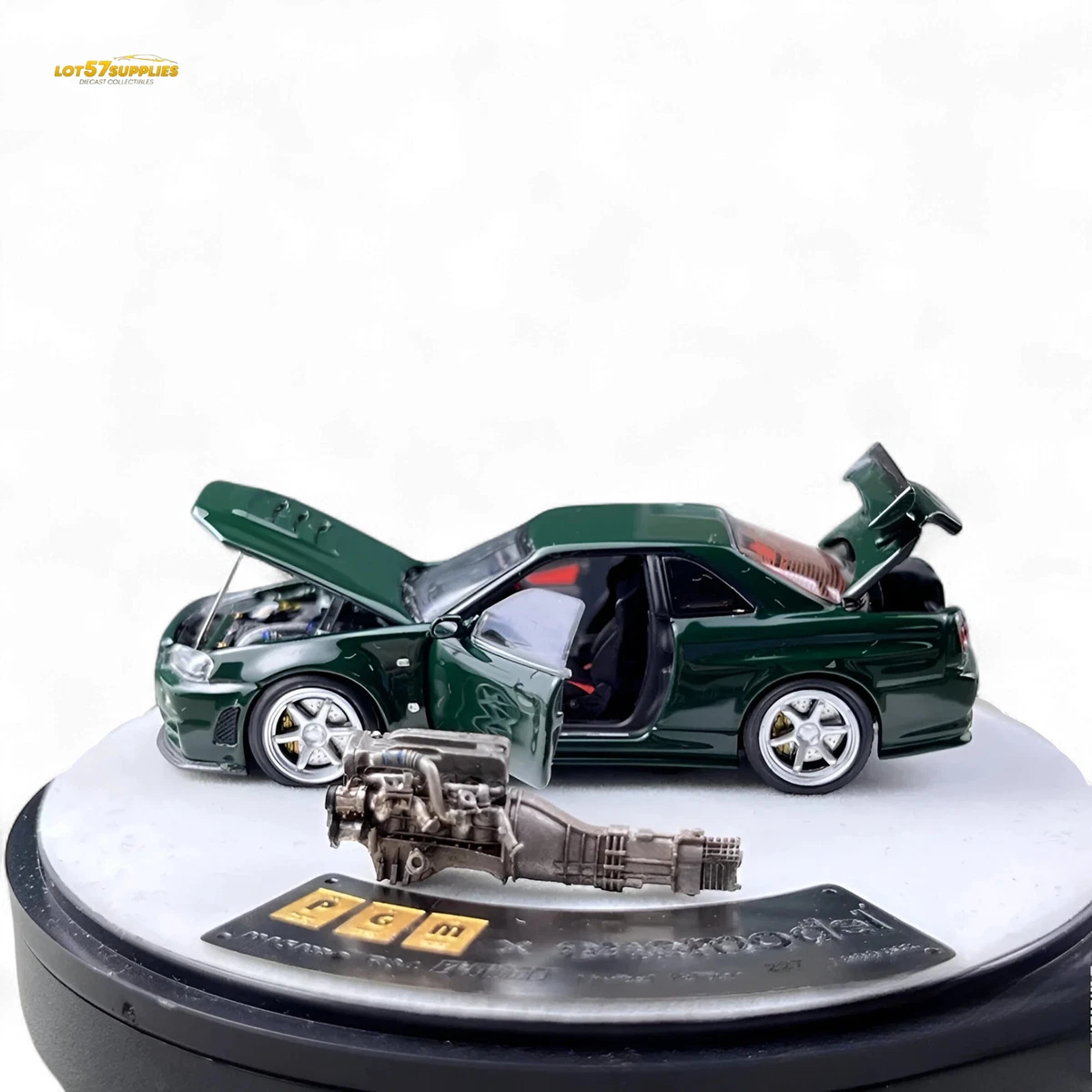 PGM 1:64 Green Skyline GTR R34 Nismo Z-Tune Sports Model Diecast