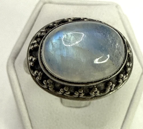 STUNNING .925 Vintage Sterling Silver Estate Ring Size 10 with Moon Stone