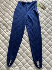 Vintage NWT 1980s Star City Blue Stirrup Pants Lightning Bolt Pattern Small