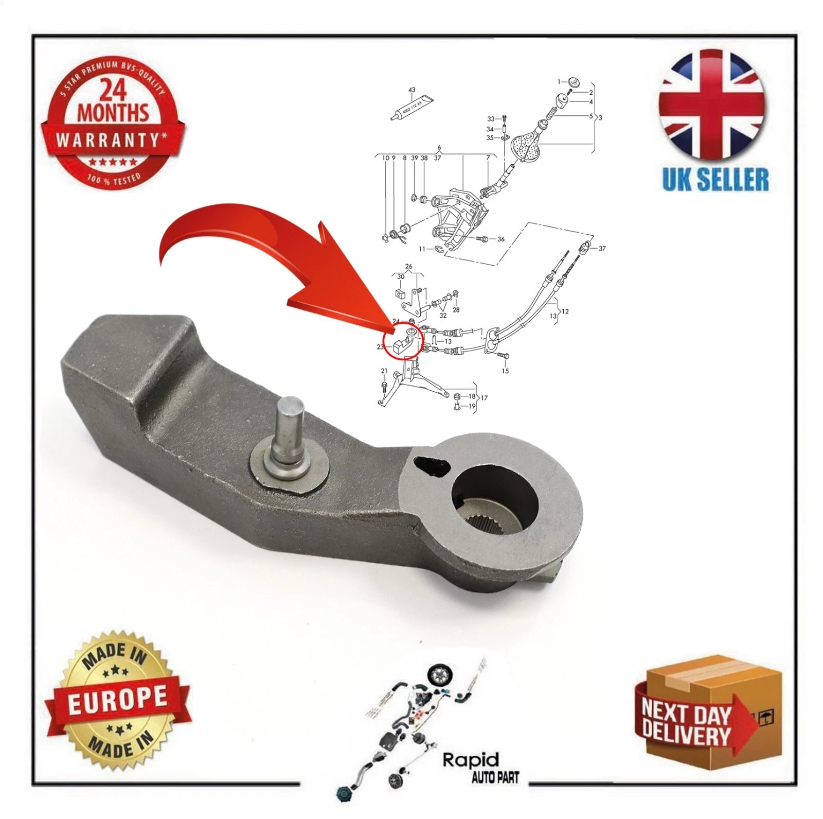 Gearshift Lever Gearbox Mechanism Selector Arm For VW Transporter T5 7H0711051G