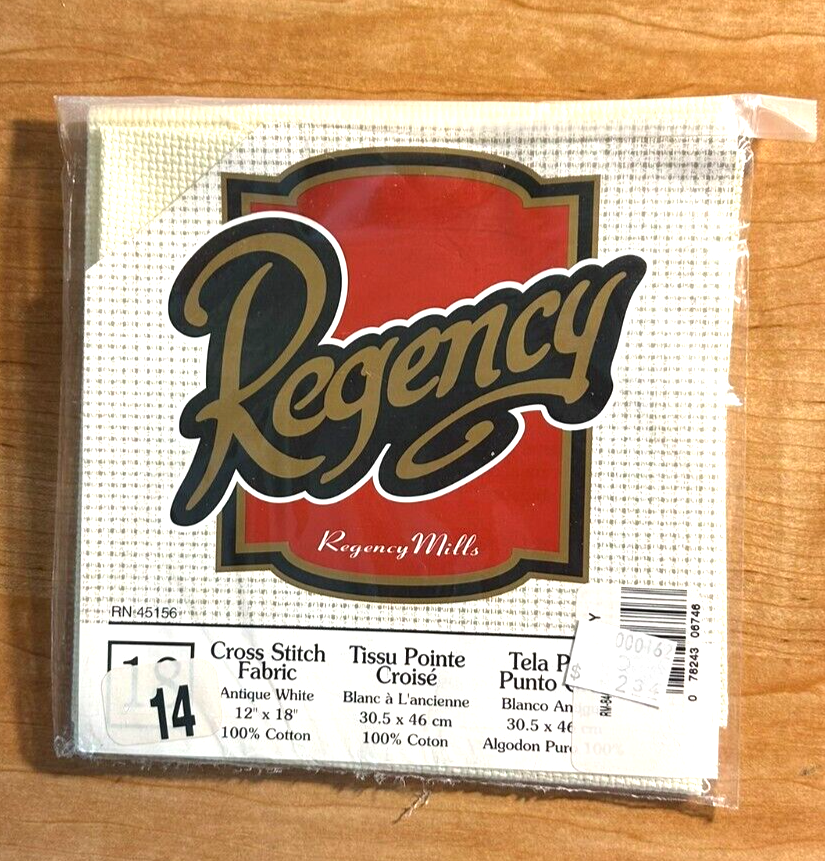 Vintage Regency Aida Cross Stitch Fabric Antique White Cotton 11 Ct New