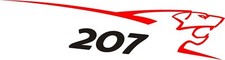 Peugeot 207 RC Cup Seiten Dekor Aufkleber 206 x 58 cm