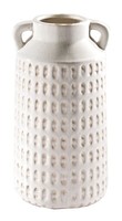 Vase Blumenvase Dekovase Keramik Weiß Mit 2 Henkel HöHe 30 Cm