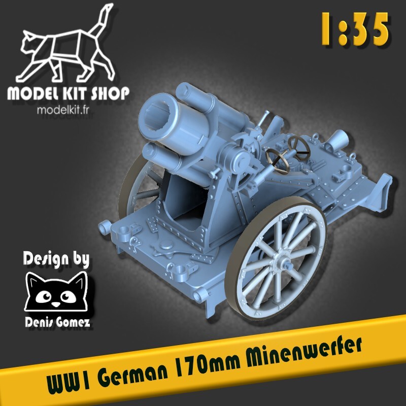 Minenwerfer 170mm WW1 à l'échelle 1:35, réplique d'artillerie en plastique injecté premium