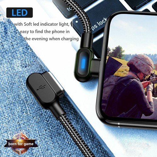 Right Angle Charger Wire Micro USB Type C Cable Data Cable Fast Charging Cable - Zdjęcie 7 z 14
