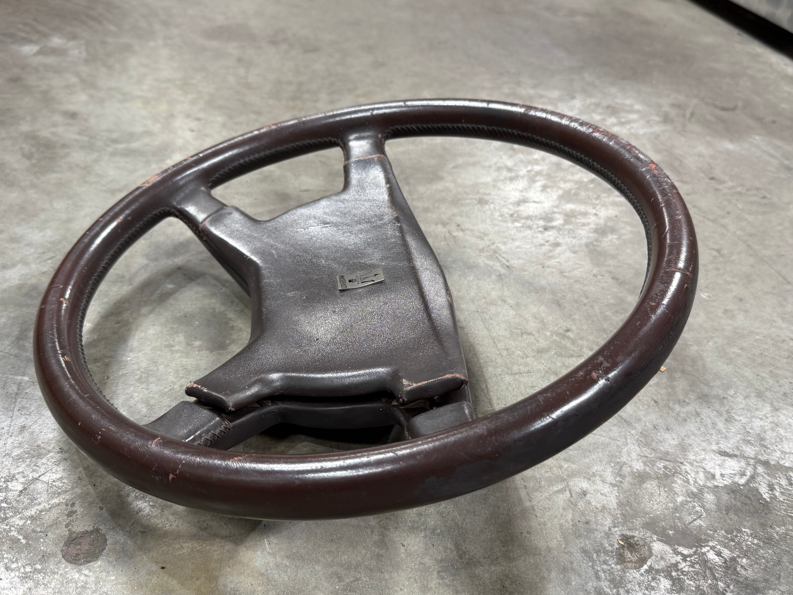 1984 Maserati BiTurbo Maroon Steering Wheel 4 Spoke