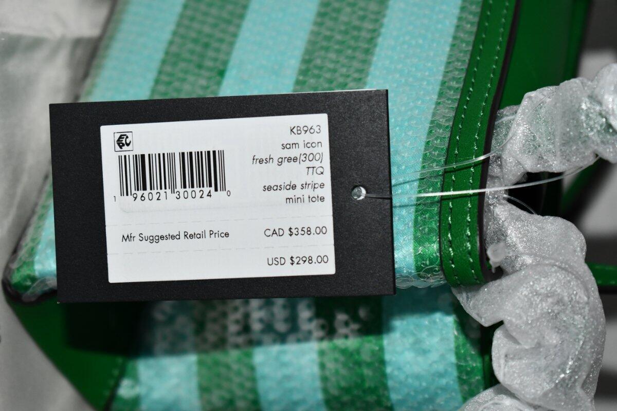 kate spade Sam Icon Seaside MINI Stripe Sequin Tote in Fresh