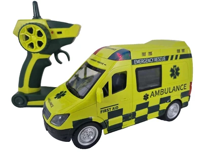 SAMMAR GIFTS Ambulance FIRST AID Radio Remote Control Car Emergency Rescue Siren Sound Light