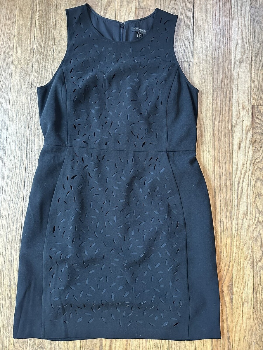 banana republic laser cut dress Banana Republic Dress Women Sz 12 Sleeveless Laser Cut Flowers Classic