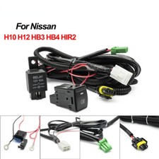 H10 H12 Fog Light 12V 40A LED Connector Switch Relay Harness Wire Kit For Nissan