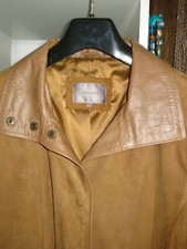 Suede Coat With Nappa Leather Trim Size 16 John Lewis