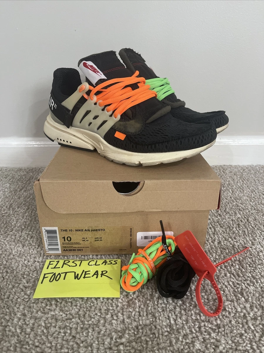 100% authentic nike off white air presto the ten OG AA3830 001 size 10