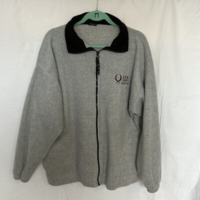 Beijing Olympics Sweater Mens XL Full Zip Fleece Sweater Gray Sweatshirt 2008