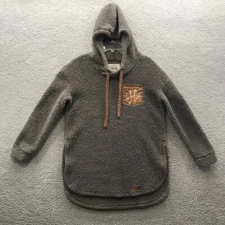 Marley Lilly Women's Long Sleeve Sherpa Pullover Hoodie Gray Size S/M